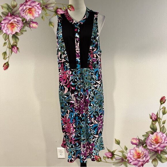 Nicole Miller Floral Sleeveless plus size Dress size 16 - Picture 1 of 13